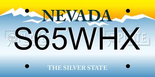 S65WHX Nevada License Plate