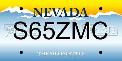 S65ZMC Nevada License Plate