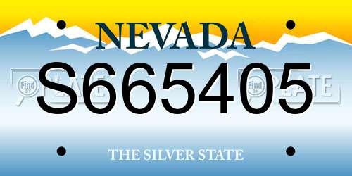 S665405 Nevada License Plate