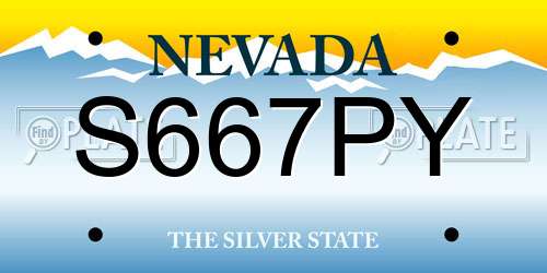 S667PY Nevada License Plate