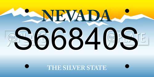 S66840S Nevada License Plate