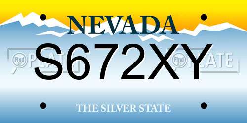 S672XY Nevada License Plate
