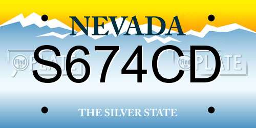 S674CD Nevada License Plate