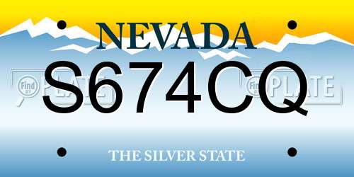 S674CQ Nevada License Plate