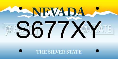 S677XY Nevada License Plate