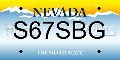 S67SBG Nevada License Plate