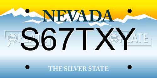 S67TXY Nevada License Plate