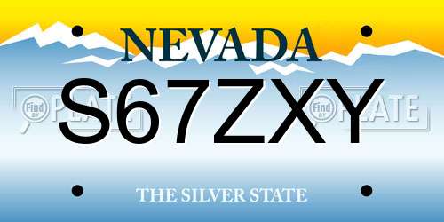 S67ZXY Nevada License Plate