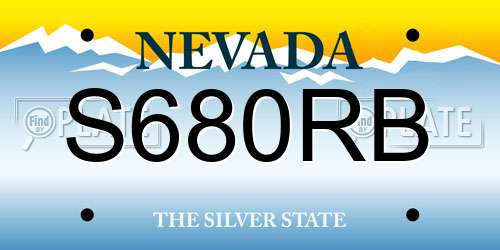 S680RB Nevada License Plate