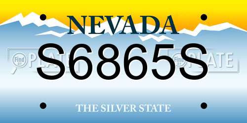 S6865S Nevada License Plate