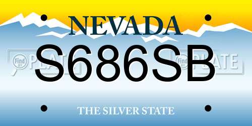 S686SB Nevada License Plate