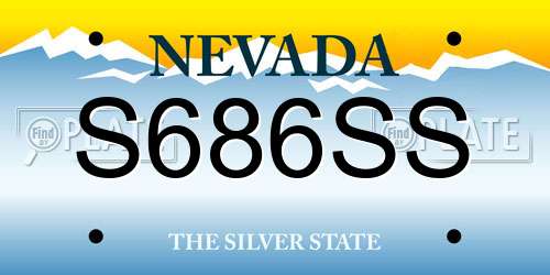 S686SS Nevada License Plate