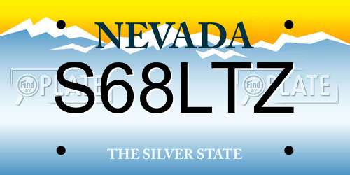 S68LTZ Nevada License Plate