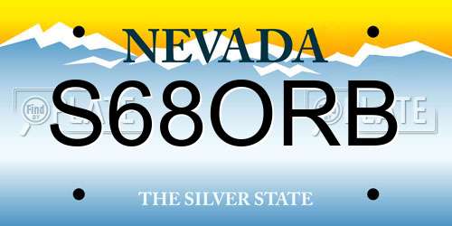 S68ORB Nevada License Plate