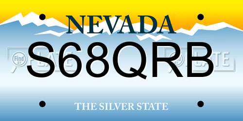 S68QRB Nevada License Plate