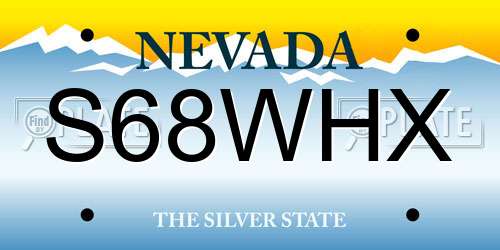 S68WHX Nevada License Plate