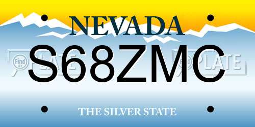 S68ZMC Nevada License Plate