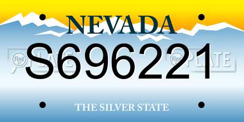 S696221 Nevada License Plate