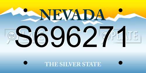 S696271 Nevada License Plate