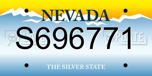 S696771 Nevada License Plate