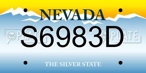 S6983D Nevada License Plate