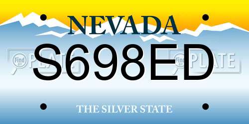 S698ED Nevada License Plate