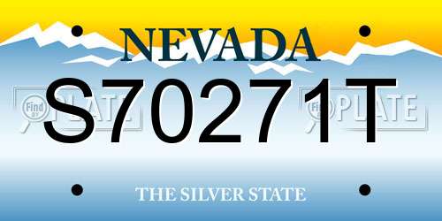 S70271T Nevada License Plate