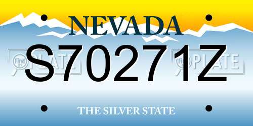 S70271Z Nevada License Plate