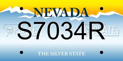 S7034R Nevada License Plate