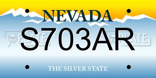 S703AR Nevada License Plate