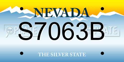 S7063B Nevada License Plate