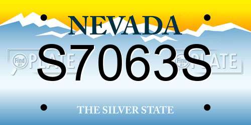 S7063S Nevada License Plate