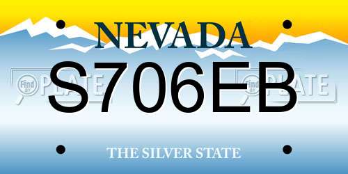 S706EB Nevada License Plate