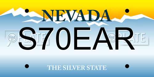 S70EAR Nevada License Plate