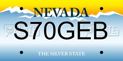 S70GEB Nevada License Plate