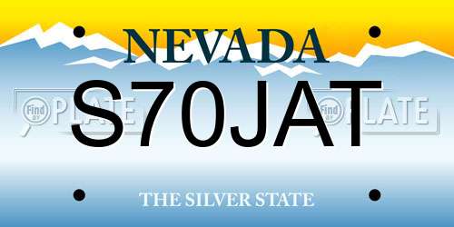 S70JAT Nevada License Plate