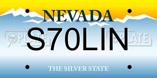 S70LIN Nevada License Plate