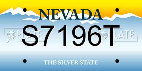 S7196T Nevada License Plate