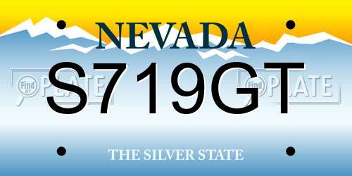 S719GT Nevada License Plate