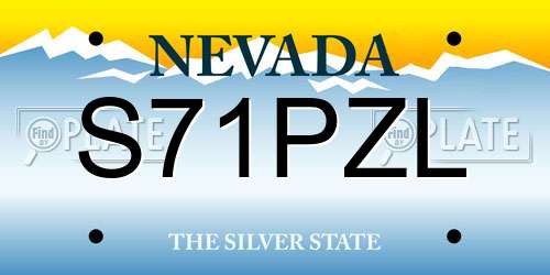 S71PZL Nevada License Plate