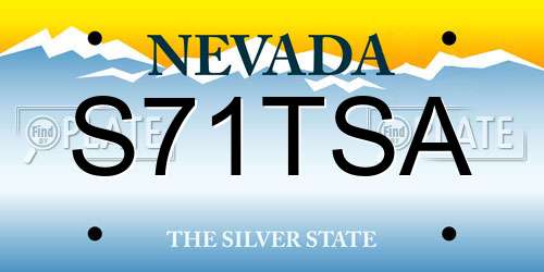 S71TSA Nevada License Plate