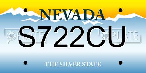 S722CU Nevada License Plate