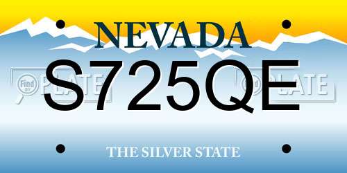 S725QE Nevada License Plate