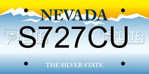 S727CU Nevada License Plate