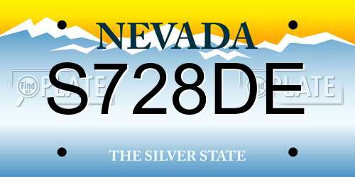 S728DE Nevada License Plate