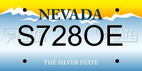 S728OE Nevada License Plate