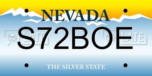 S72BOE Nevada License Plate