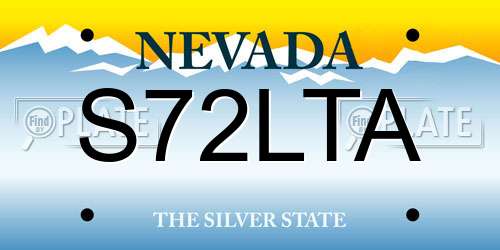 S72LTA Nevada License Plate