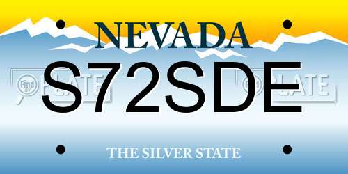 S72SDE Nevada License Plate