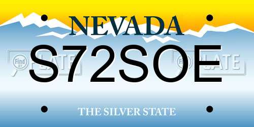 S72SOE Nevada License Plate